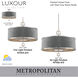 Luxour 6 Light 44 inch Polished Nickel Island Light Ceiling Light